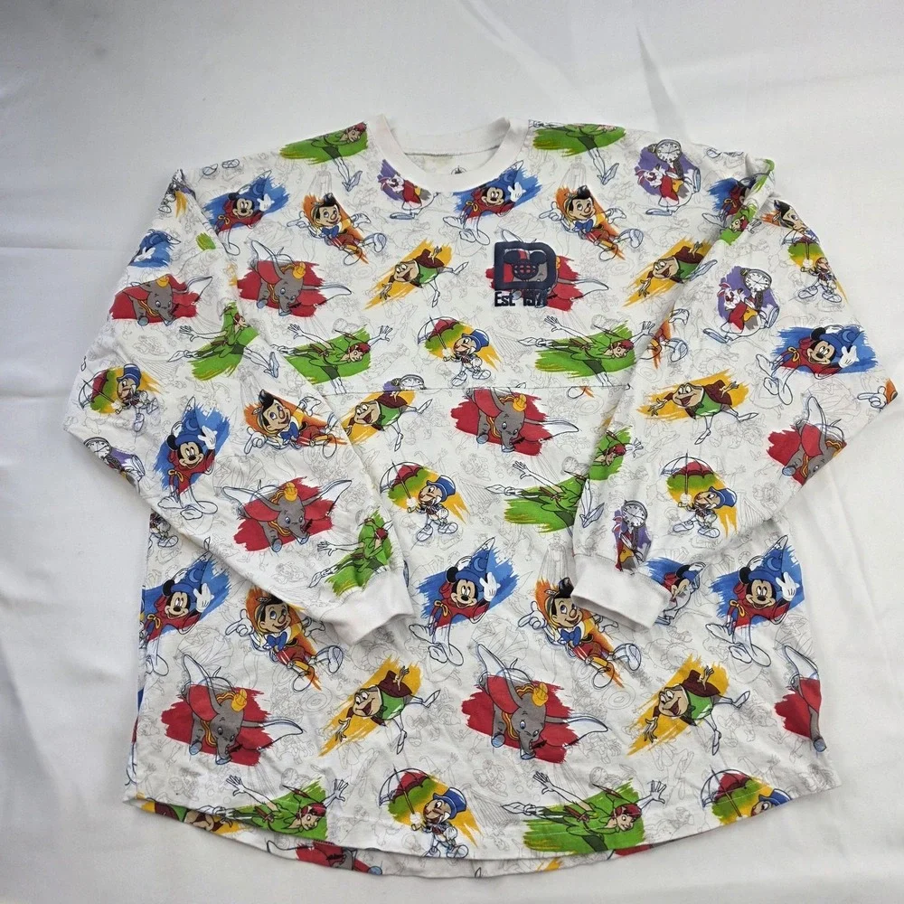 Disney Walt Disney World Shirt Womens Large Multicolor Character Spirit Jersey
